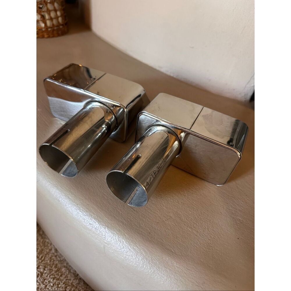 Vintage Corvette stainless steel rectangular exhaust tip extension. 1968 through